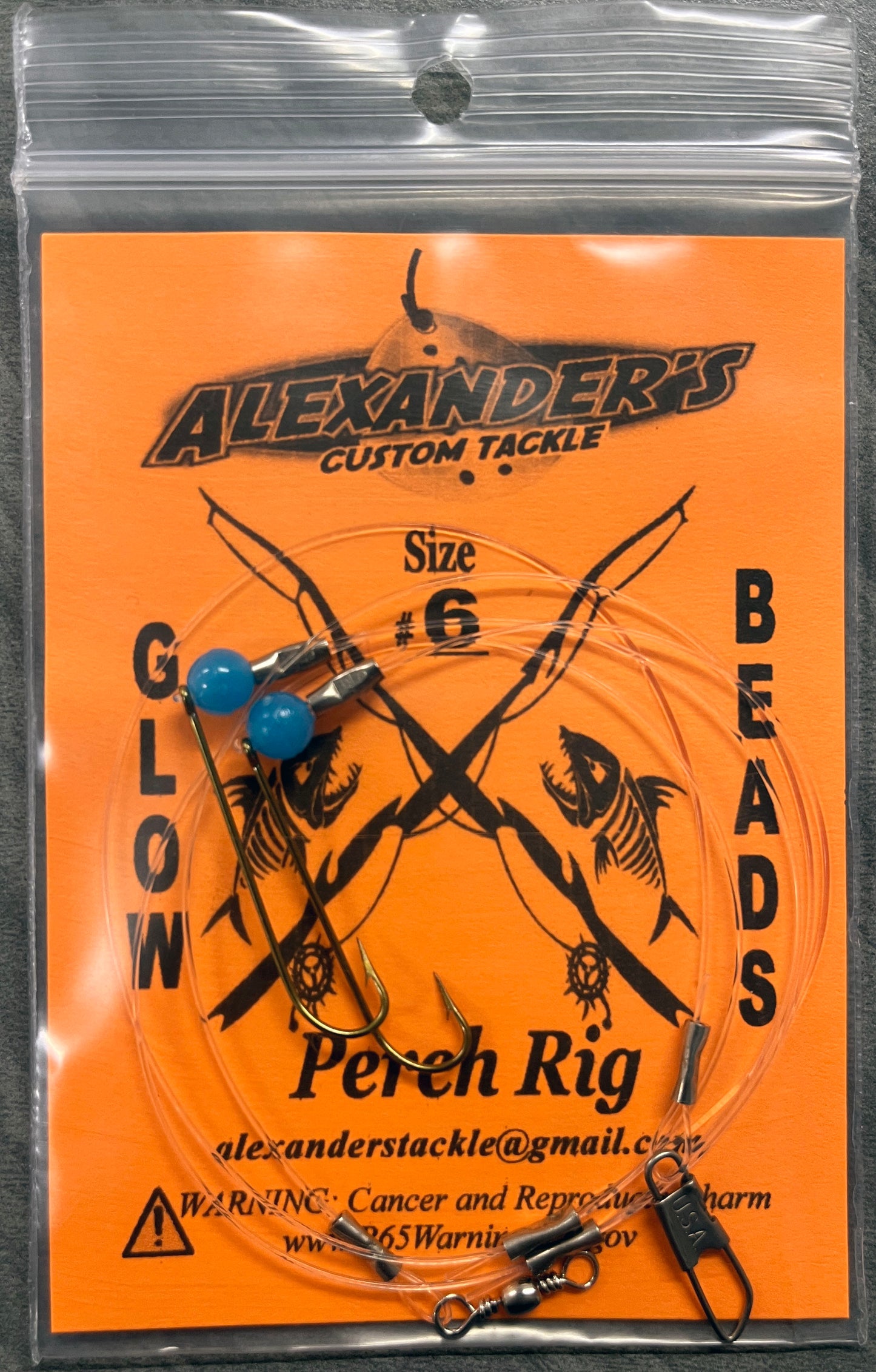 Perch Rigs - Glow Blue Beads