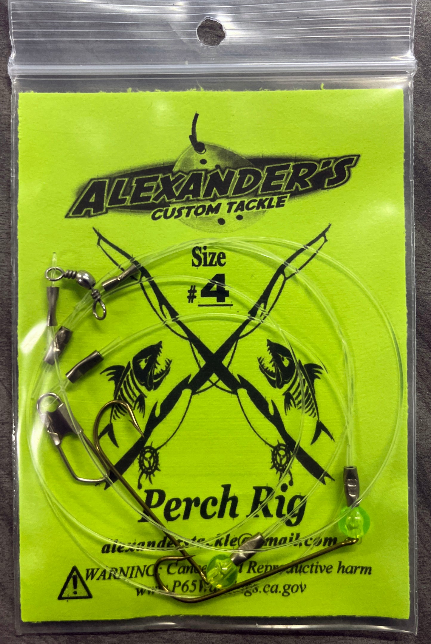 Beaded Perch Rigs - Chartreuse