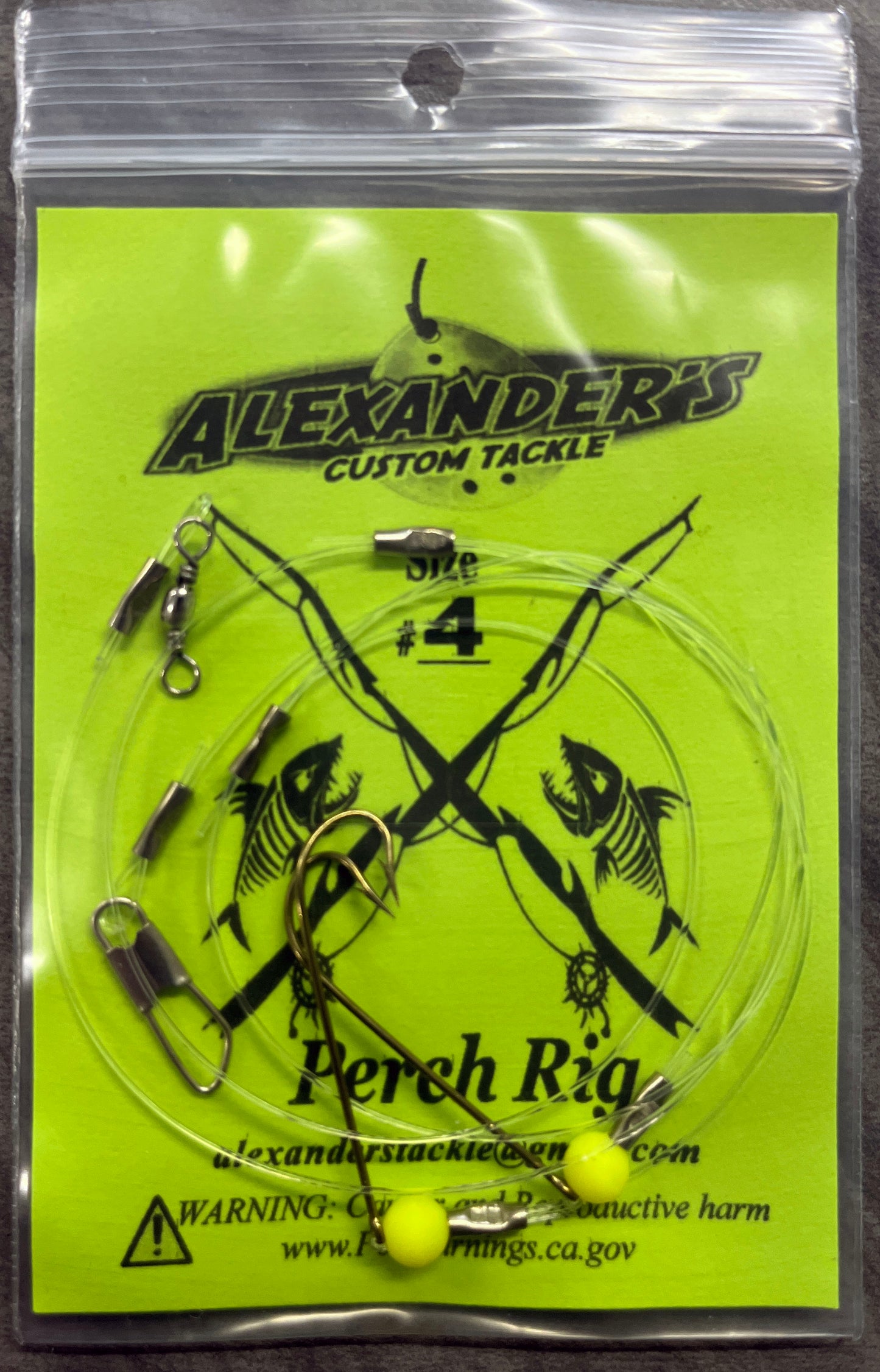 Beaded Perch Rigs - Silk Chartreuse